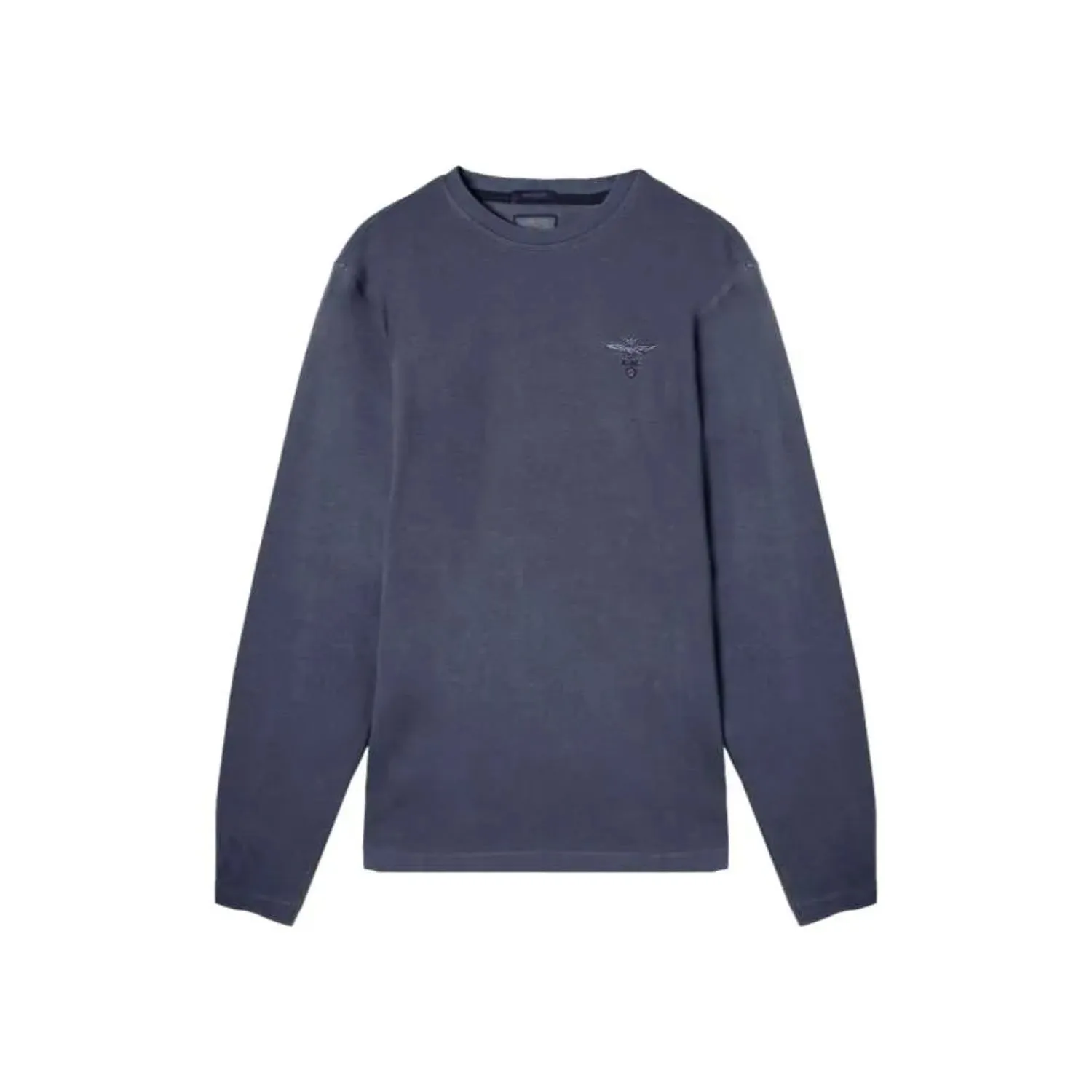 Aeronautica Militare Men's Cotton Jersey Blue Long Sleeve T-shirt