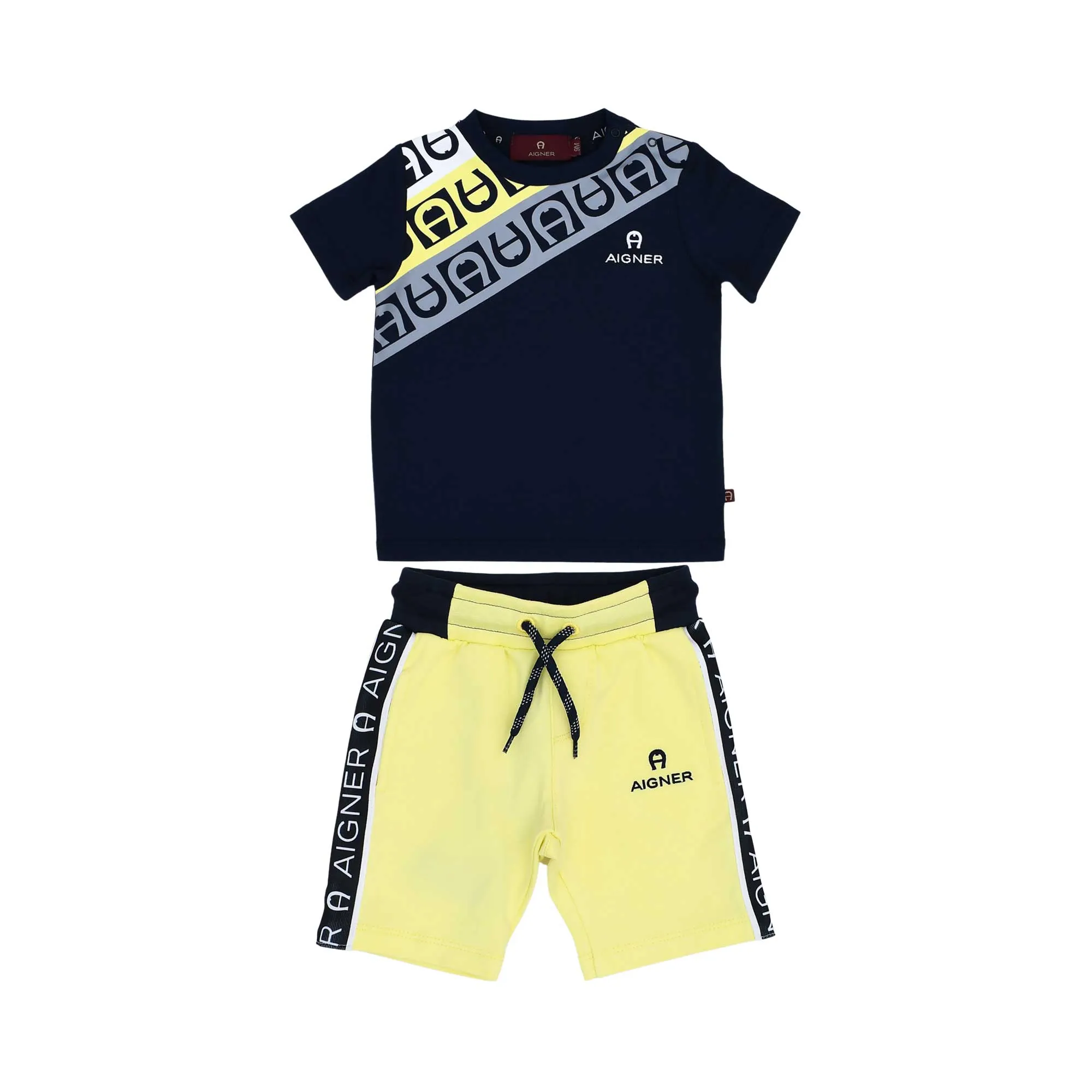 Aigner Kids Baby Boy's Navy & Yellow Set of T-Shirt & Bermuda