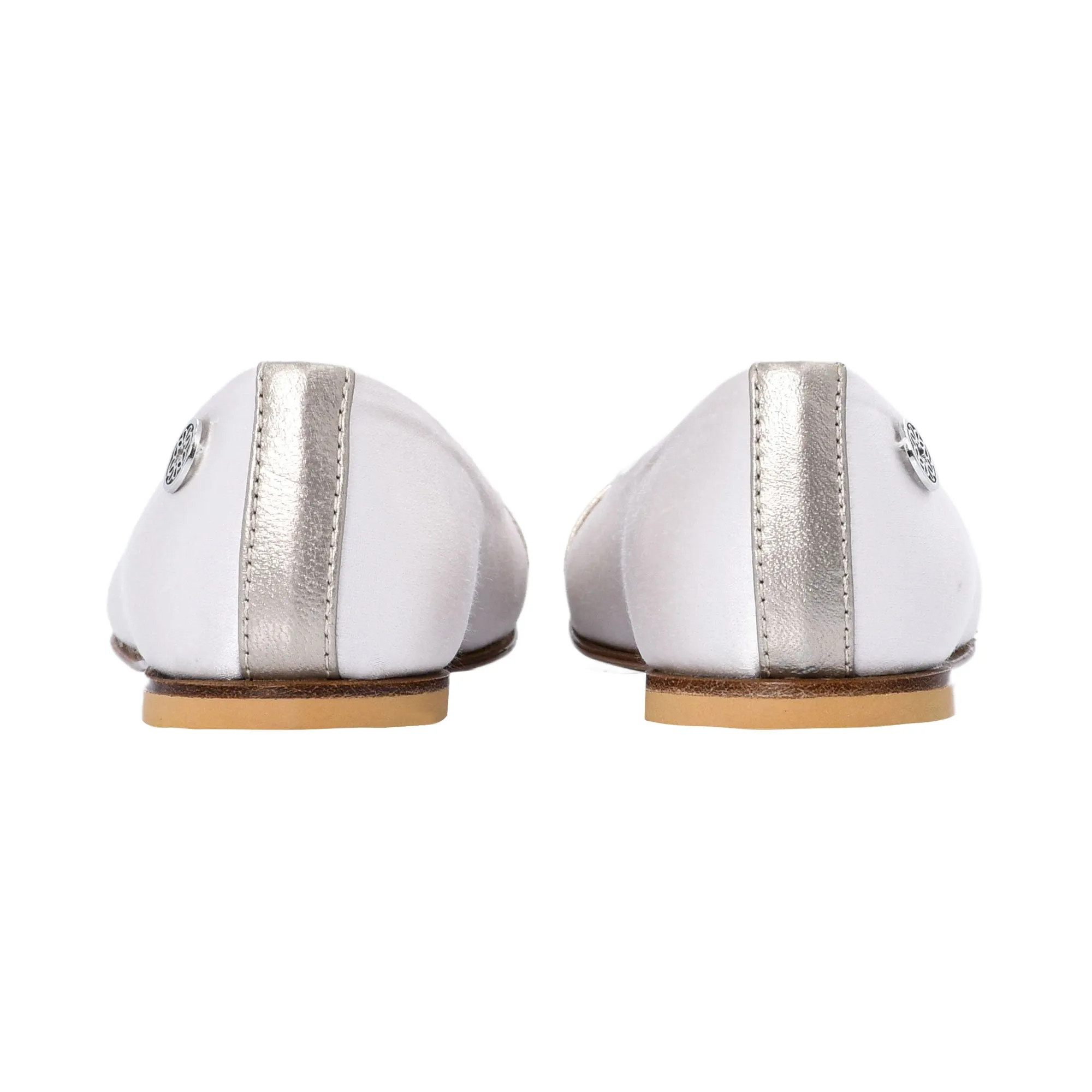 Elie Saab Kids Girl's White & Gold Ballerina
