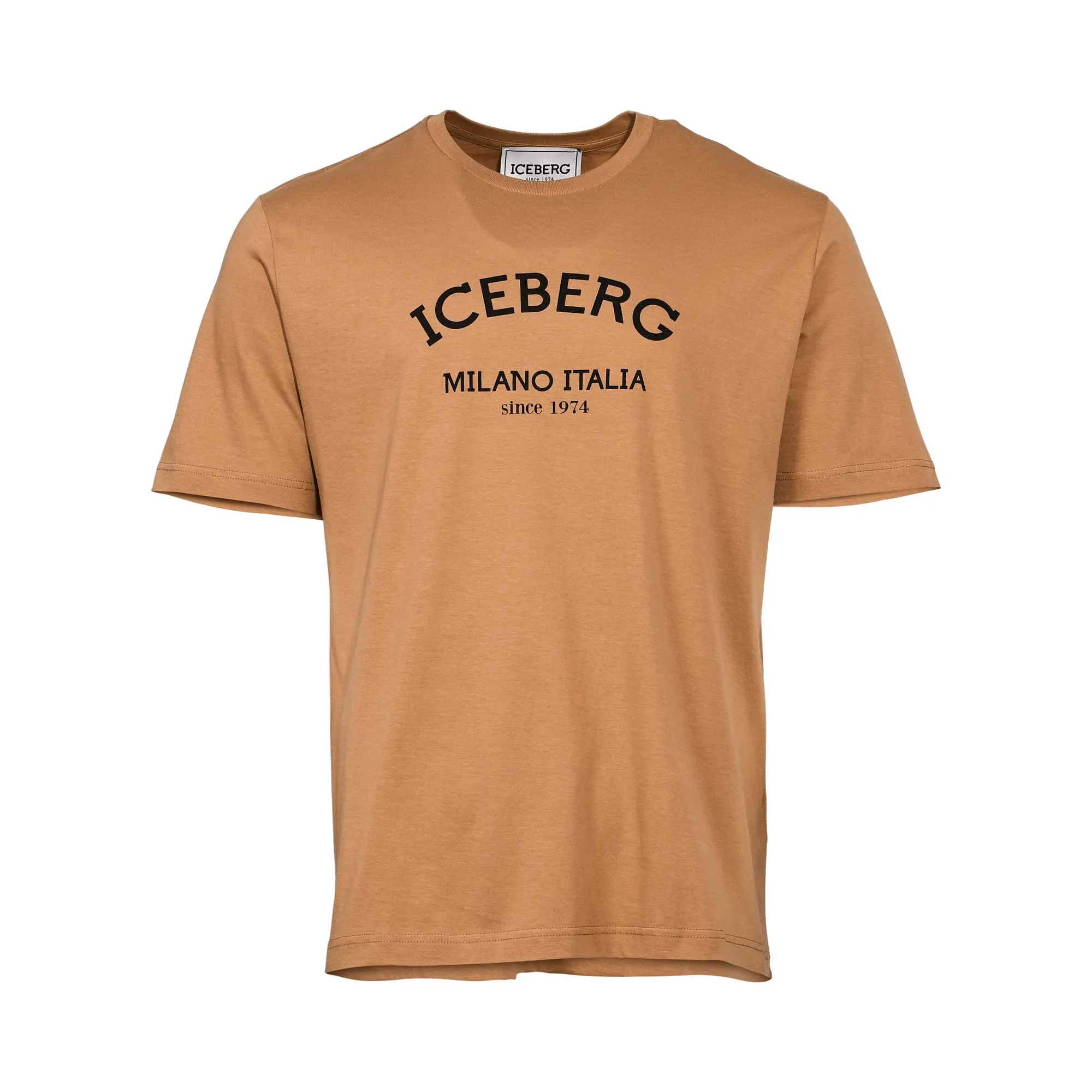Iceberg Men's Brown Cotton T-shirt With Printed Logo