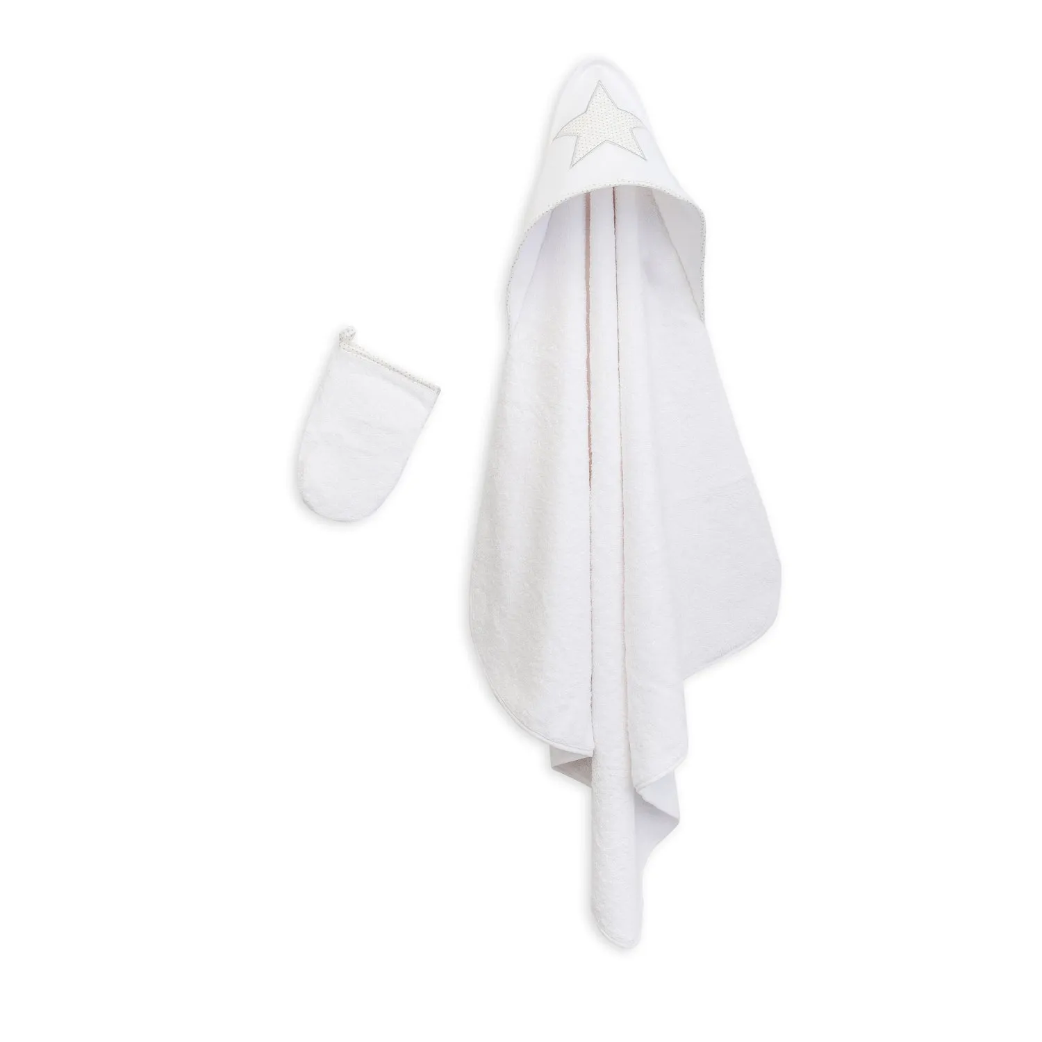 Jules & Juliette Paris Aime White with Dots Baby Shower Cap and Gloves