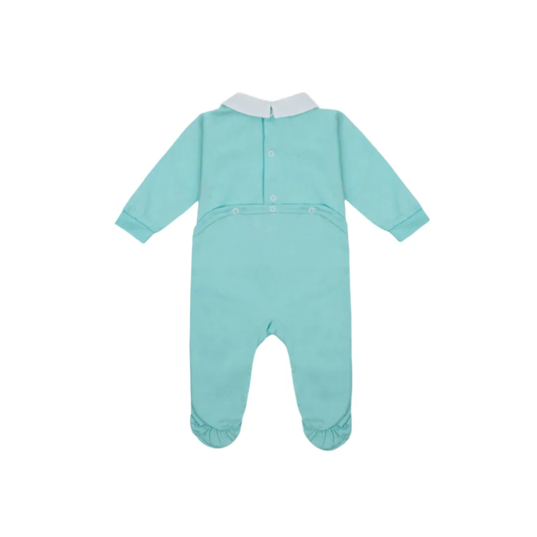 Jules & Juliette Paris Turquoise PARIS Baby Pyjama Cotton Embroidered