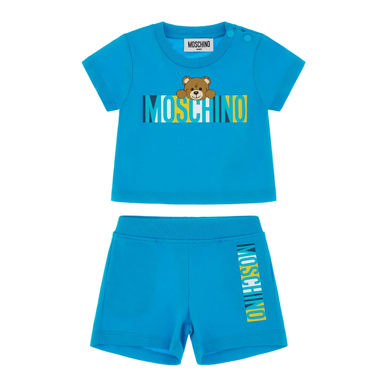 Moschino Kids Baby Boy's Ocean Blue  Set of T-Shirt & Bermuda