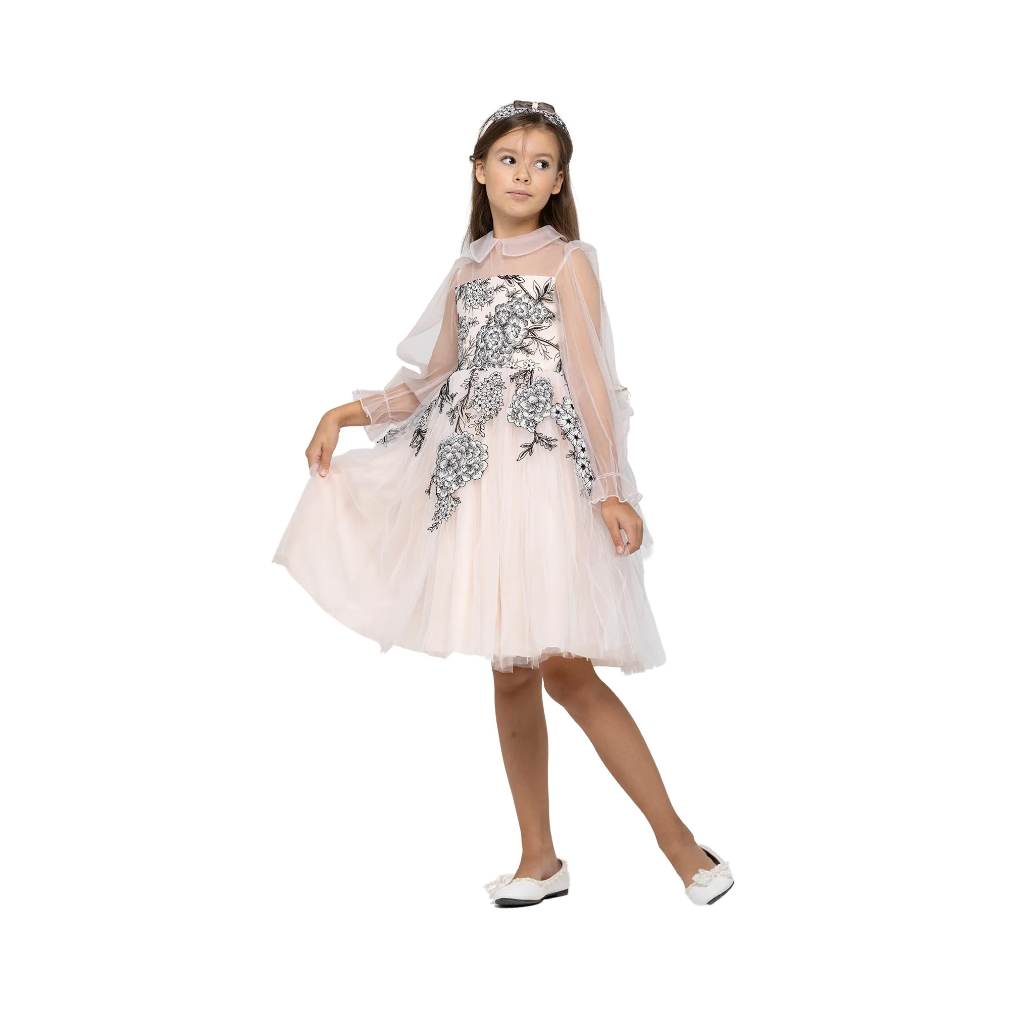 Piccola Speranza Kids Girl's Peach Dress