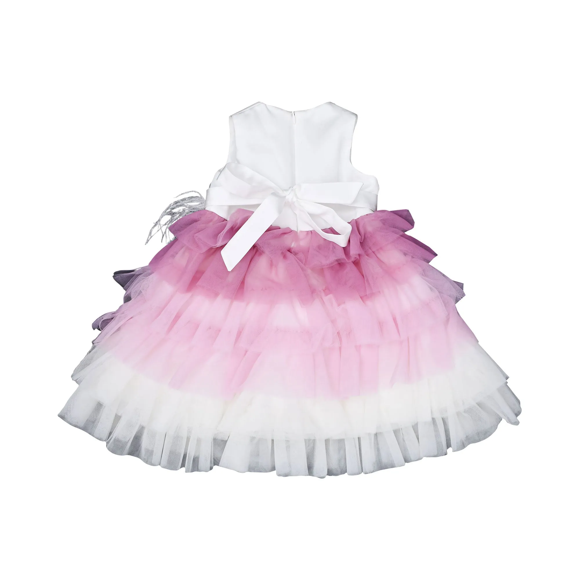 Primi Eventi Kids Girl's Off White Pink Dress
