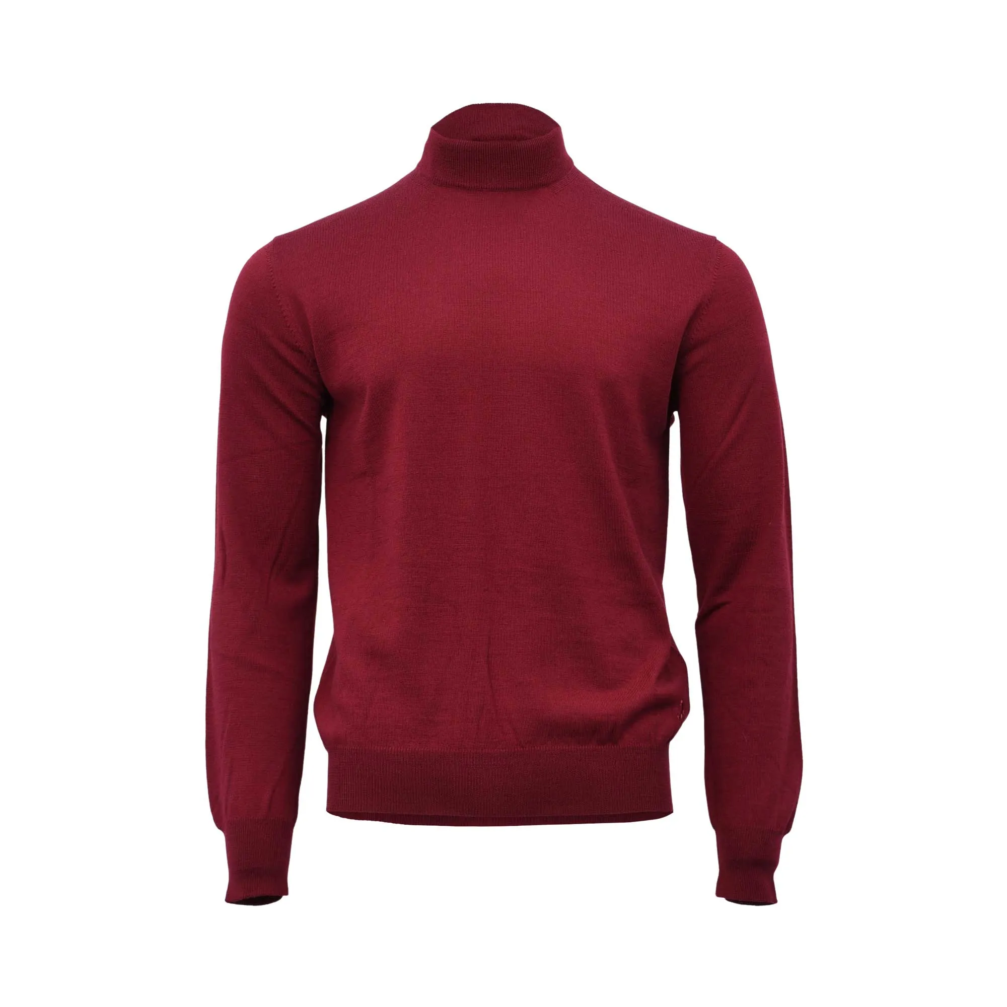 Tombolini Men's Burgundy Wool Turtleneck Sweater