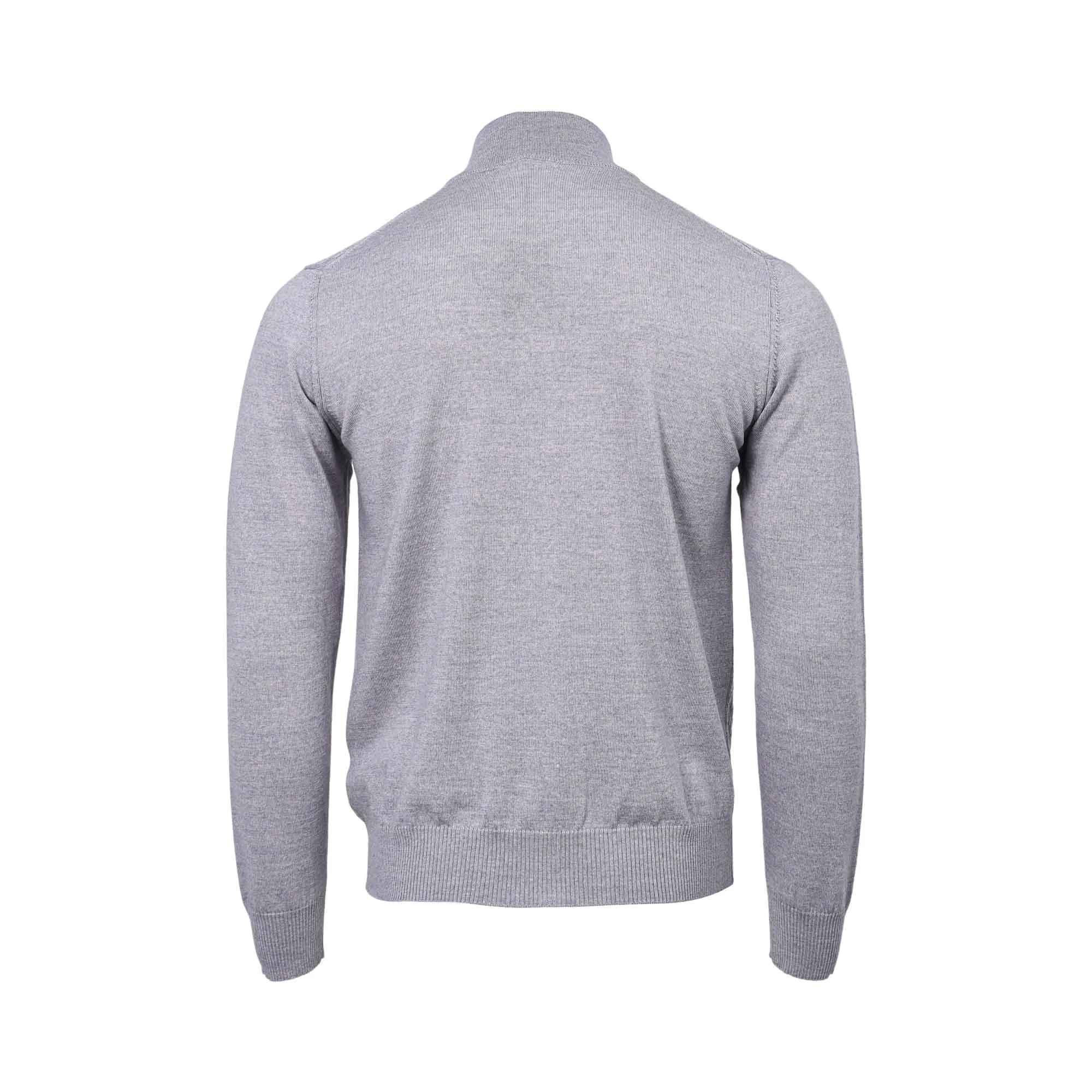 Tombolini Men's Light Grey Zip-Up Knit Sweater