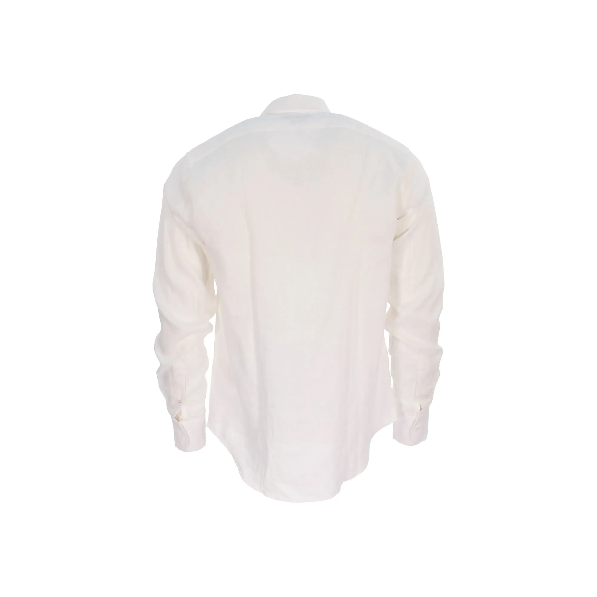 Trussardi Long Sleeve Shirt Italian Collar Linen White  SS22
